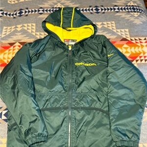 Nike Dark Green Oregon Ducks Jacket with Yellow Lining